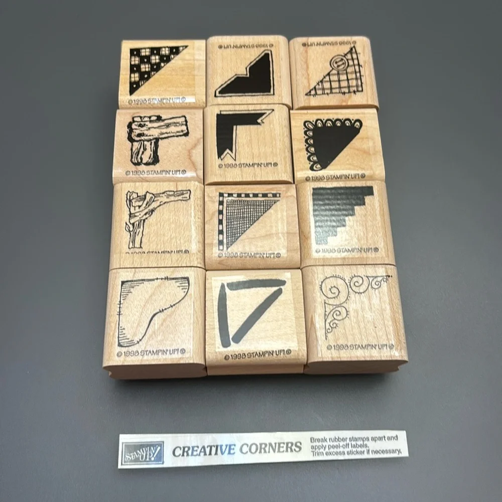 Vintage Stampin Up Creative Corners Stamp Set 1998 Lot of 12 brand new